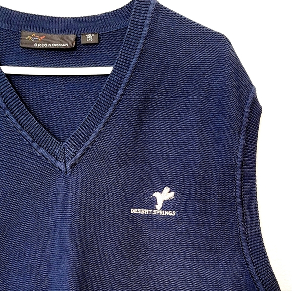Greg Norman Blue Golf Sweater Vest Desert Springs Sleeveless Pullover Size L - Picture 3 of 7
